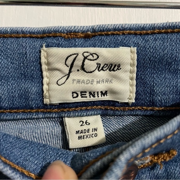 J. Crew Frayed Raw Hem Denim Pencil Skirt size 26 - Picture 9 of 10